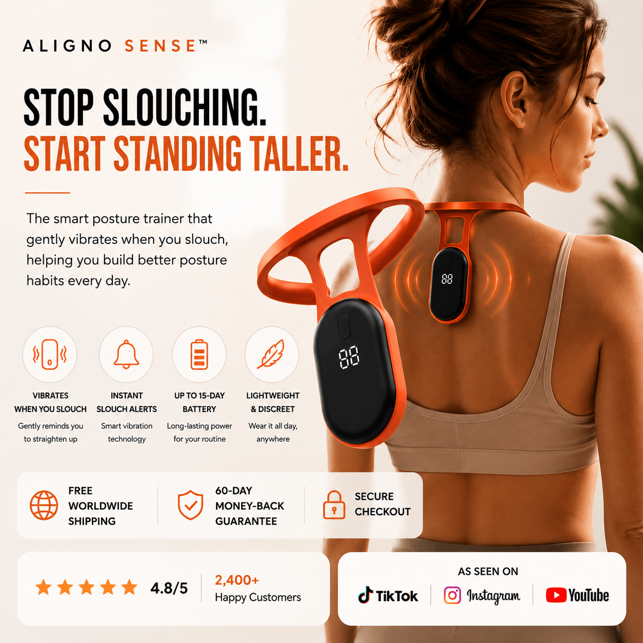 Aligno Sense™ | Smart Posture Trainer - Aligno